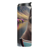 Keeshond op een peddel: Een Schilderachtig avontuu Thermosbeker (Gedraaid links)