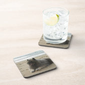 keeshond op het strand.png onderzetter (Rechterzijde)