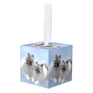 Keeshond Paar Kees Schilderij Originele Dier Kunst Decoratie