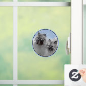 Keeshond Paar Kees Schilderij Originele Dier Kunst Raamsticker (Huis)