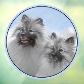 Keeshond Paar Kees Schilderij Originele Dier Kunst Raamsticker (Vel 3)