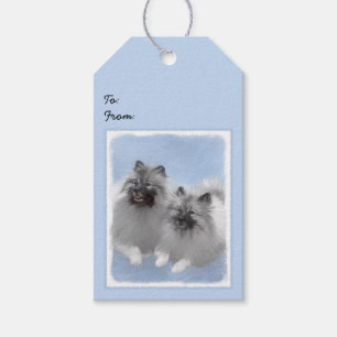 Keeshond Paar Kees Schilderij Originele Dieren Kun Cadeaulabel