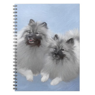 Keeshond Paar Kees Schilderij Originele Dieren Kun Notitieboek