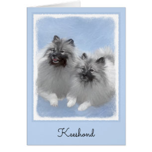 Keeshond Paar van Kees Schilderen Originele Dieren