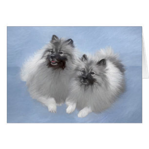 Keeshond Paar van Kees Schilderen Originele Dieren