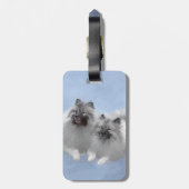 Keeshond Paar van Kees Schilderen Originele Dieren Bagagelabel (Achterkant verticaal)