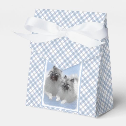 Keeshond Paar van Kees Schilderen Originele Dieren Bedankdoosjes (Voorkant Zijde)