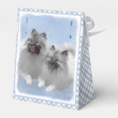 Keeshond Paar van Kees Schilderen Originele Dieren Bedankdoosjes (Achterkant)