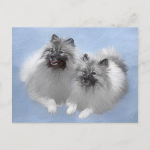 Keeshond Paar van Kees Schilderen Originele Dieren Briefkaart