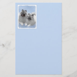 Keeshond Paar van Kees Schilderen Originele Dieren Briefpapier