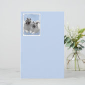 Keeshond Paar van Kees Schilderen Originele Dieren Briefpapier (Staand voorkant)