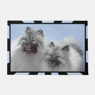 Keeshond Paar van Kees Schilderen Originele Dieren Deurmat