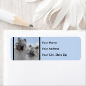 Keeshond Paar van Kees Schilderen Originele Dieren Etiket (Insitu)