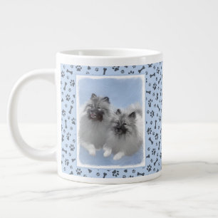 Keeshond Paar van Kees Schilderen Originele Dieren Grote Koffiekop