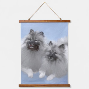Keeshond Paar van Kees Schilderen Originele Dieren Hangend Wandkleed