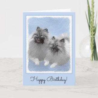 Keeshond Paar van Kees Schilderen Originele Dieren Kaart