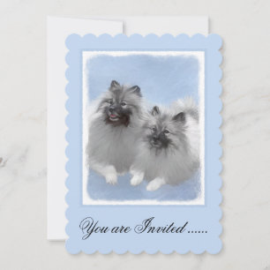 Keeshond Paar van Kees Schilderen Originele Dieren Kaart