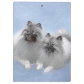 Keeshond Paar van Kees Schilderen Originele Dieren Klembord (Achterkant)