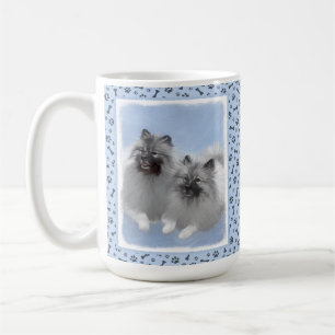 Keeshond Paar van Kees Schilderen Originele Dieren Koffiemok
