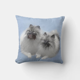 Keeshond Paar van Kees Schilderen Originele Dieren Kussen