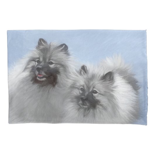 Keeshond Paar van Kees Schilderen Originele Dieren Kussensloop (Voorkant)