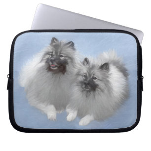 Keeshond Paar van Kees Schilderen Originele Dieren Laptop Sleeve