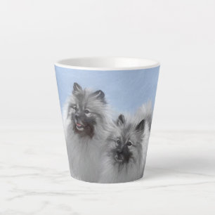 Keeshond Paar van Kees Schilderen Originele Dieren Latte Mok
