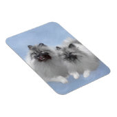 Keeshond Paar van Kees Schilderen Originele Dieren Magneet (Rechterzijde)