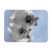 Keeshond Paar van Kees Schilderen Originele Dieren Magneet (Horizontaal)