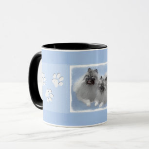Keeshond Paar van Kees Schilderen Originele Dieren Mok