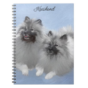 Keeshond Paar van Kees Schilderen Originele Dieren Notitieboek