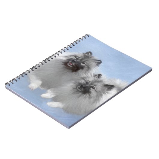 Keeshond Paar van Kees Schilderen Originele Dieren Notitieboek (Linkerzijde)