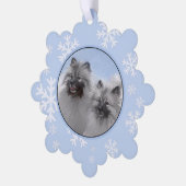 Keeshond Paar van Kees Schilderen Originele Dieren Ornament Kaart (Links)