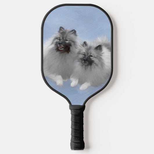 Keeshond Paar van Kees Schilderen Originele Dieren Pickleball Paddle (Voorkant)