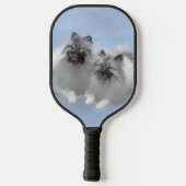 Keeshond Paar van Kees Schilderen Originele Dieren Pickleball Paddle (Achterkant)