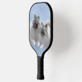 Keeshond Paar van Kees Schilderen Originele Dieren Pickleball Paddle (Links)