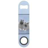 Keeshond Paar van Kees Schilderen Originele Dieren Speed Flessenopener (Voorkant)
