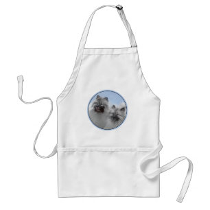 Keeshond Paar van Kees Schilderen Originele Dieren Standaard Schort
