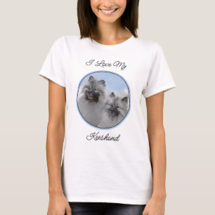 Keeshond Paar van Kees Schilderen Originele Dieren T-shirt