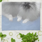 Keeshond Paar van Kees Schilderen Originele Dieren Theedoek (Gevouwen)