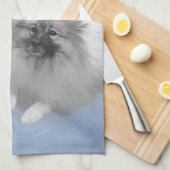 Keeshond Paar van Kees Schilderen Originele Dieren Theedoek (Quarter Fold)