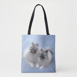 Keeshond Paar van Kees Schilderen Originele Dieren Tote Bag