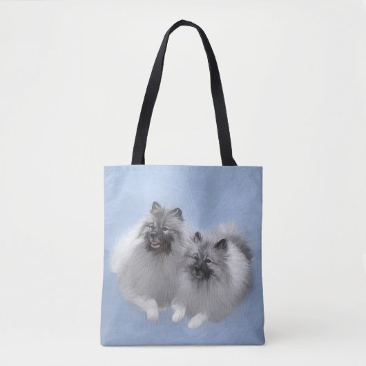 Keeshond Paar van Kees Schilderen Originele Dieren Tote Bag (Voorkant)