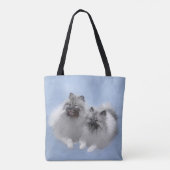 Keeshond Paar van Kees Schilderen Originele Dieren Tote Bag (Achterkant)