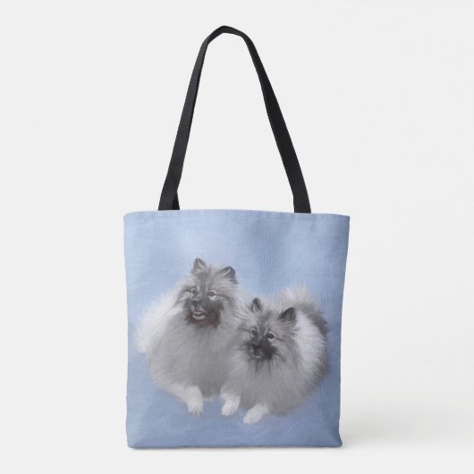Keeshond Paar van Kees Schilderen Originele Dieren Tote Bag (Achterkant)