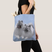 Keeshond Paar van Kees Schilderen Originele Dieren Tote Bag (Dichtbij)