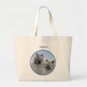 Keeshond Painting 2 Keeshonden Originele hondenkun Grote Tote Bag (Voorkant)