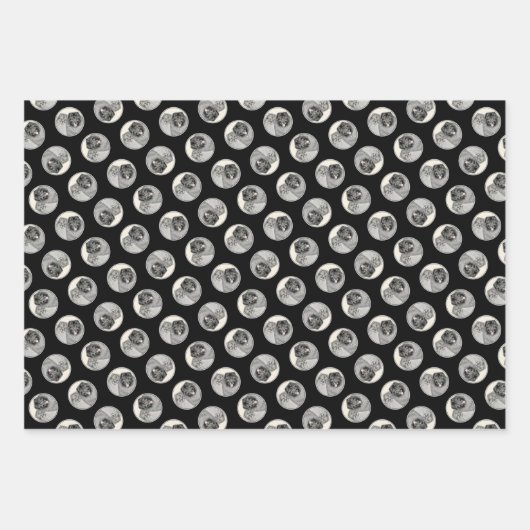 Keeshond Painting 2 Keeshonden Originele hondenkun Inpakpapier Vel (Voorkant 3)