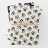 Keeshond Painting 2 Keeshonden Originele hondenkun Inpakpapier Vel (In situ)