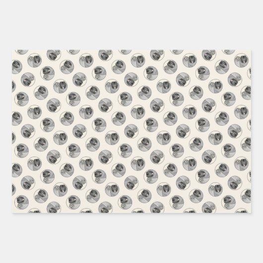 Keeshond Painting 2 Keeshonden Originele hondenkun Inpakpapier Vel (Voorkant)